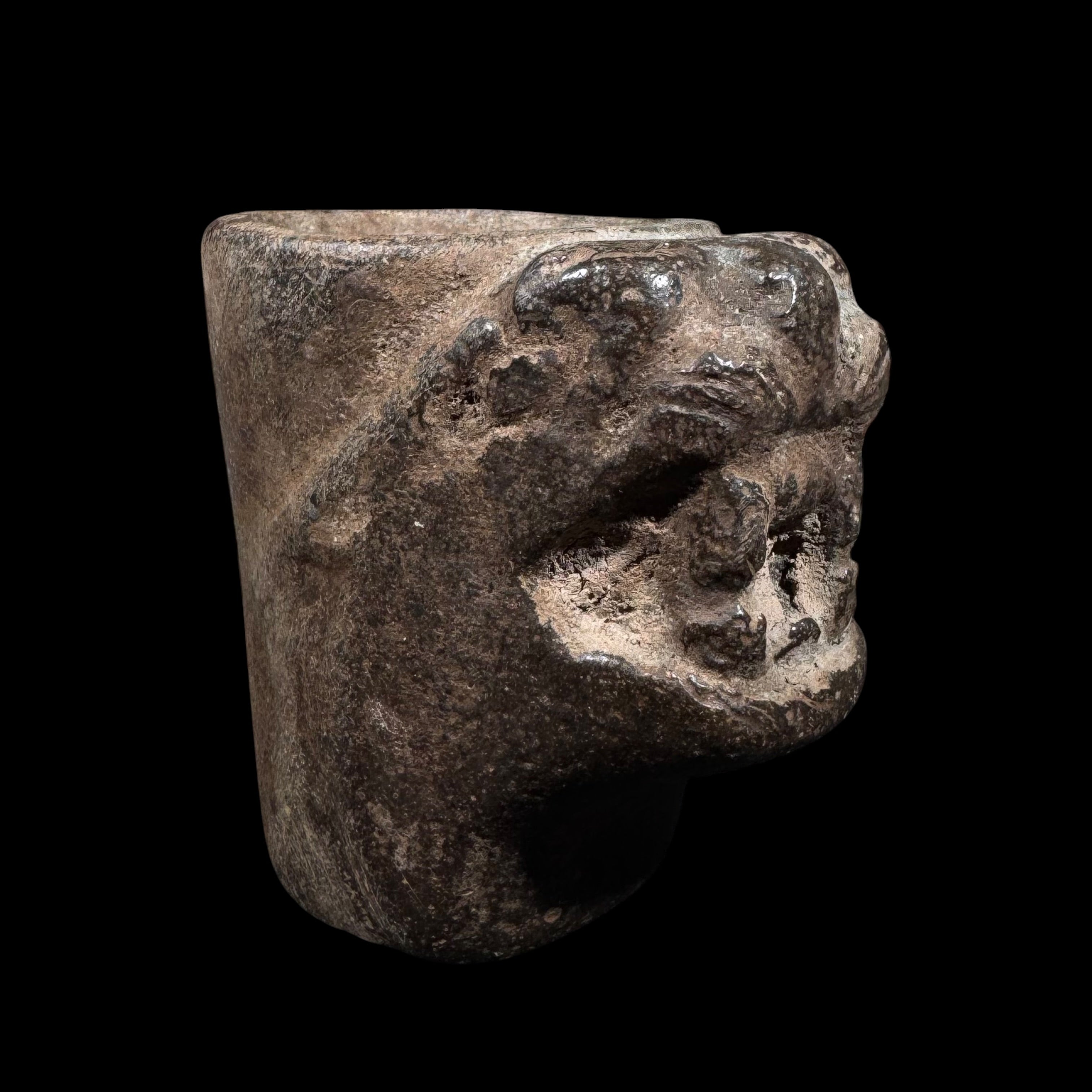 Pre-Columbian Tiwanaku (Tiahuanaco) Stone Feline Ceremonial Kero