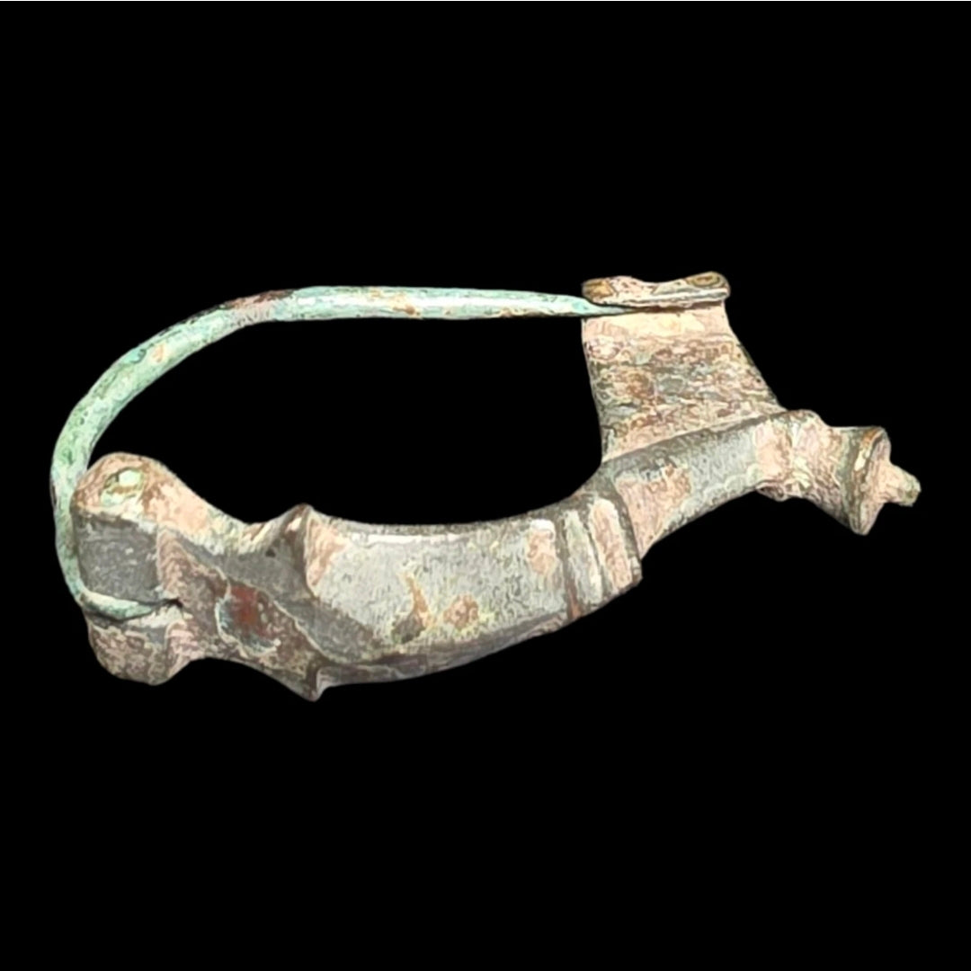 Ancient Roman Bronze "Knee Brooch" Fibula