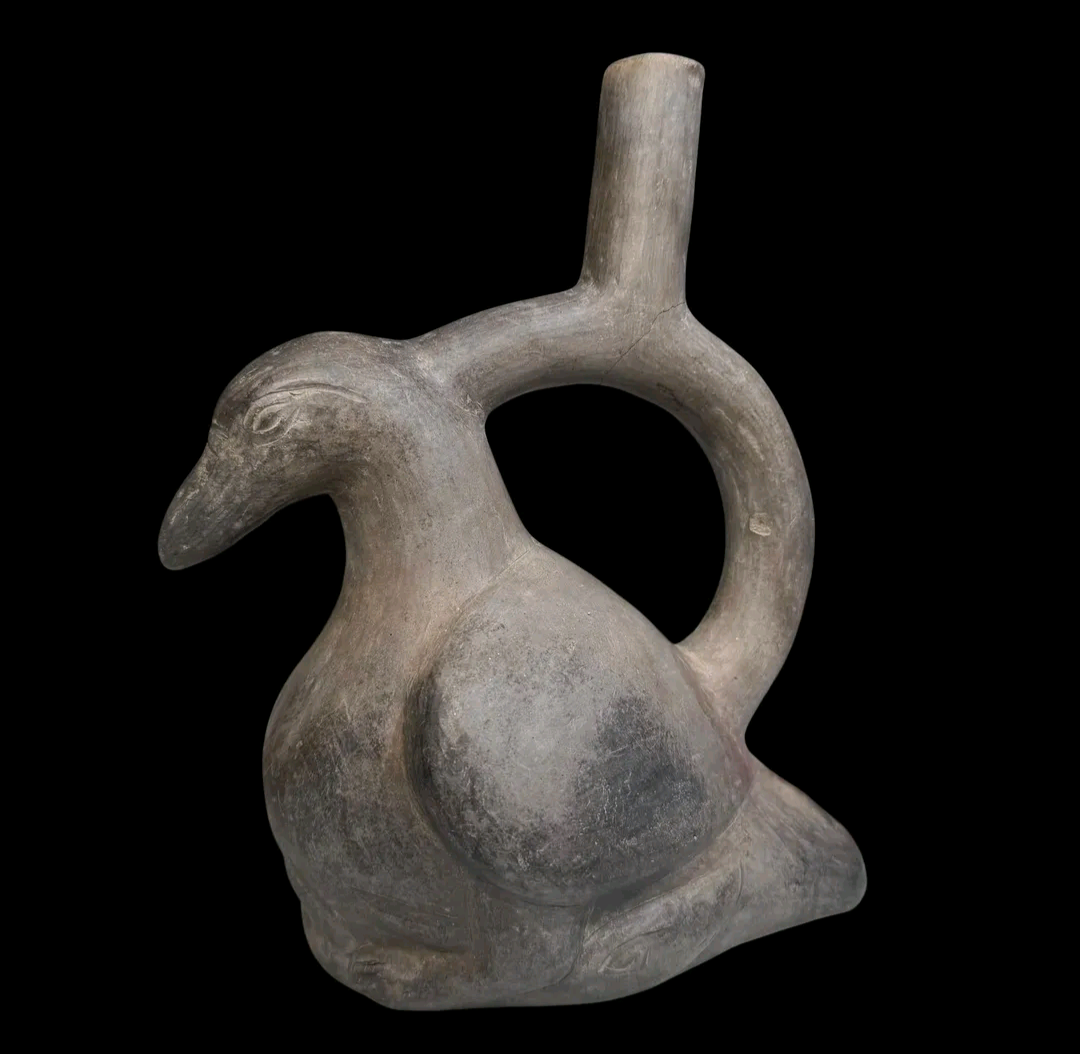 Moche IV Duck & Snake Stirrup Vessel
