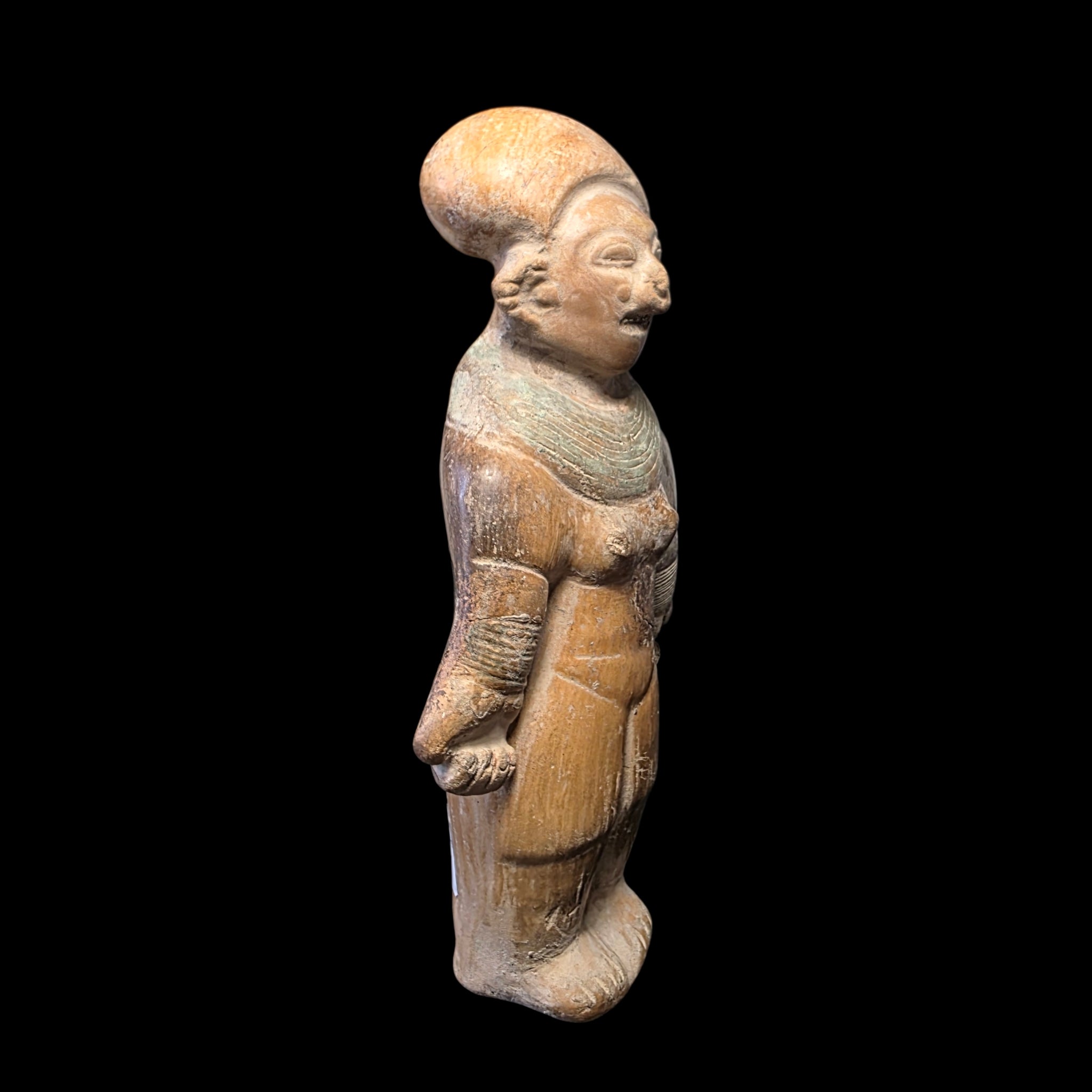 Pre-Columbian Jama-Coaque Pottery Female Figure