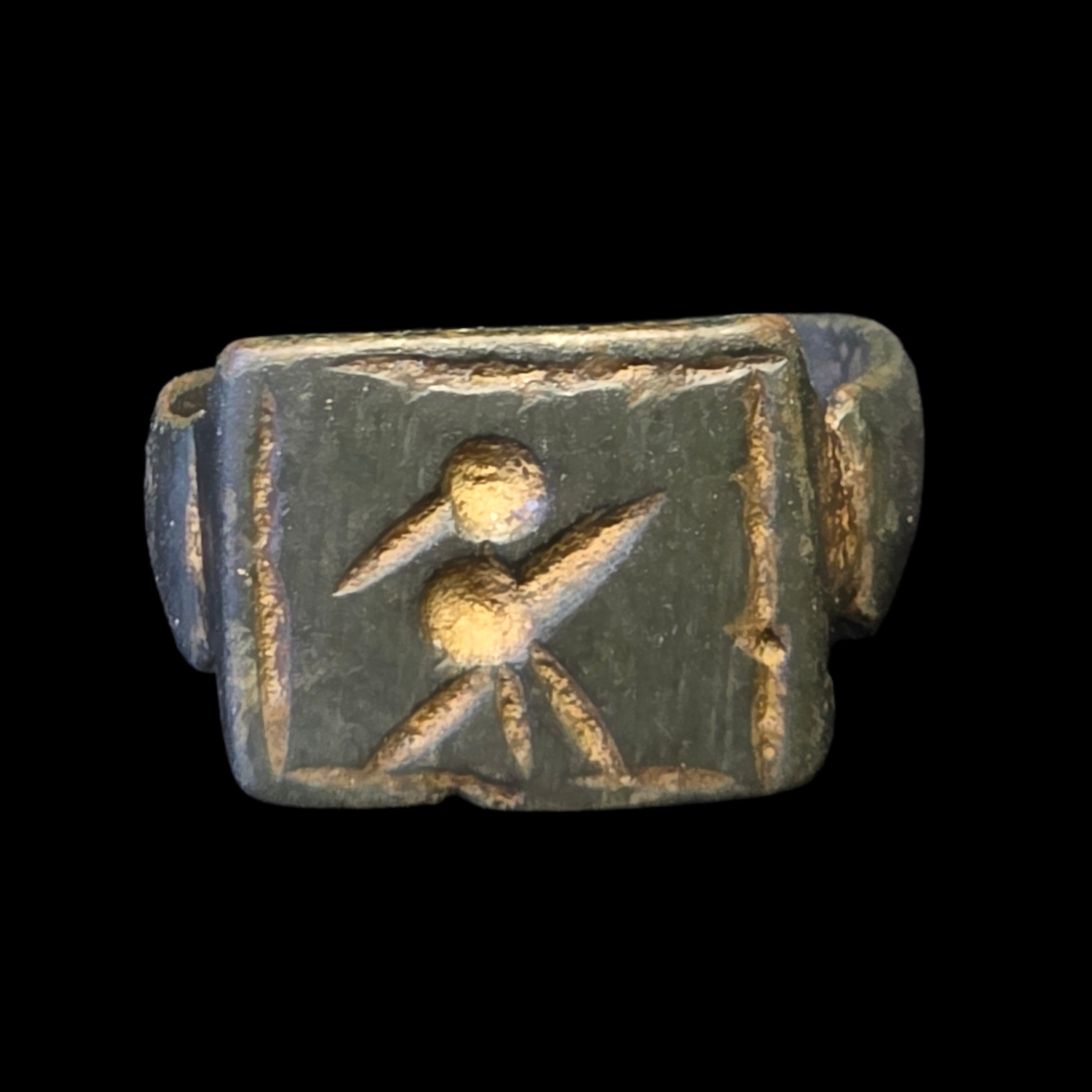 Ancient Roman Bronze Ring w/ Bird Motif – 1st–2nd Century AD, Size 6