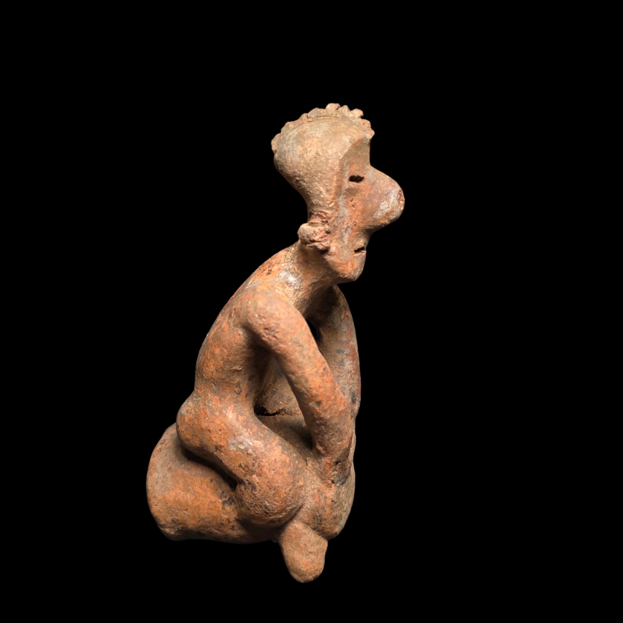 Pre-Columbian Nayarit Seated drummer figure