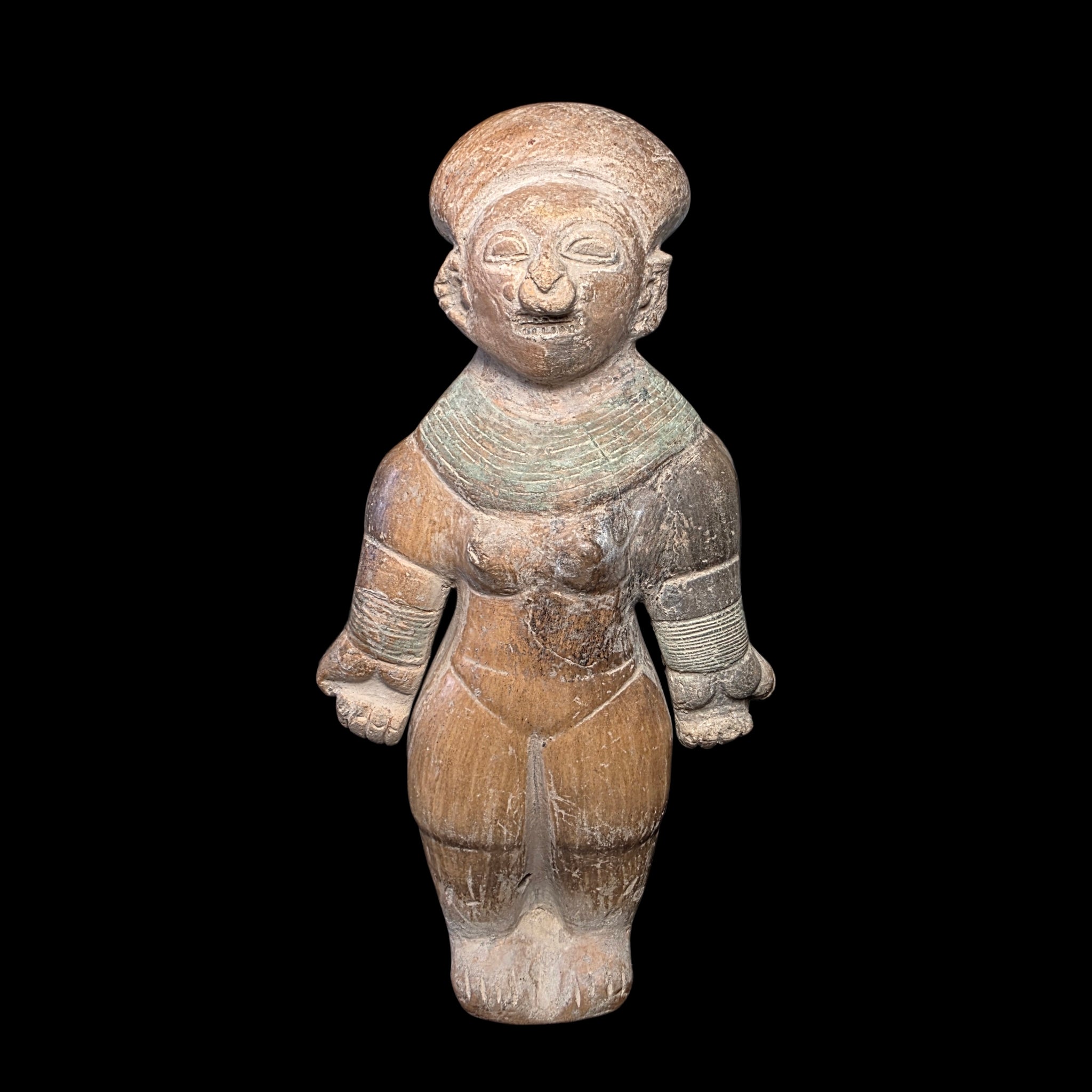 Pre-Columbian Jama-Coaque Pottery Female Figure