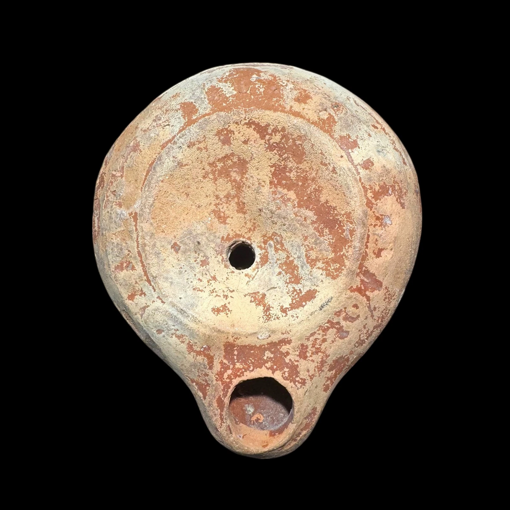 Ancient Roman Pottery Oil Lamp, 3rd–5th Century AD, Holy Land