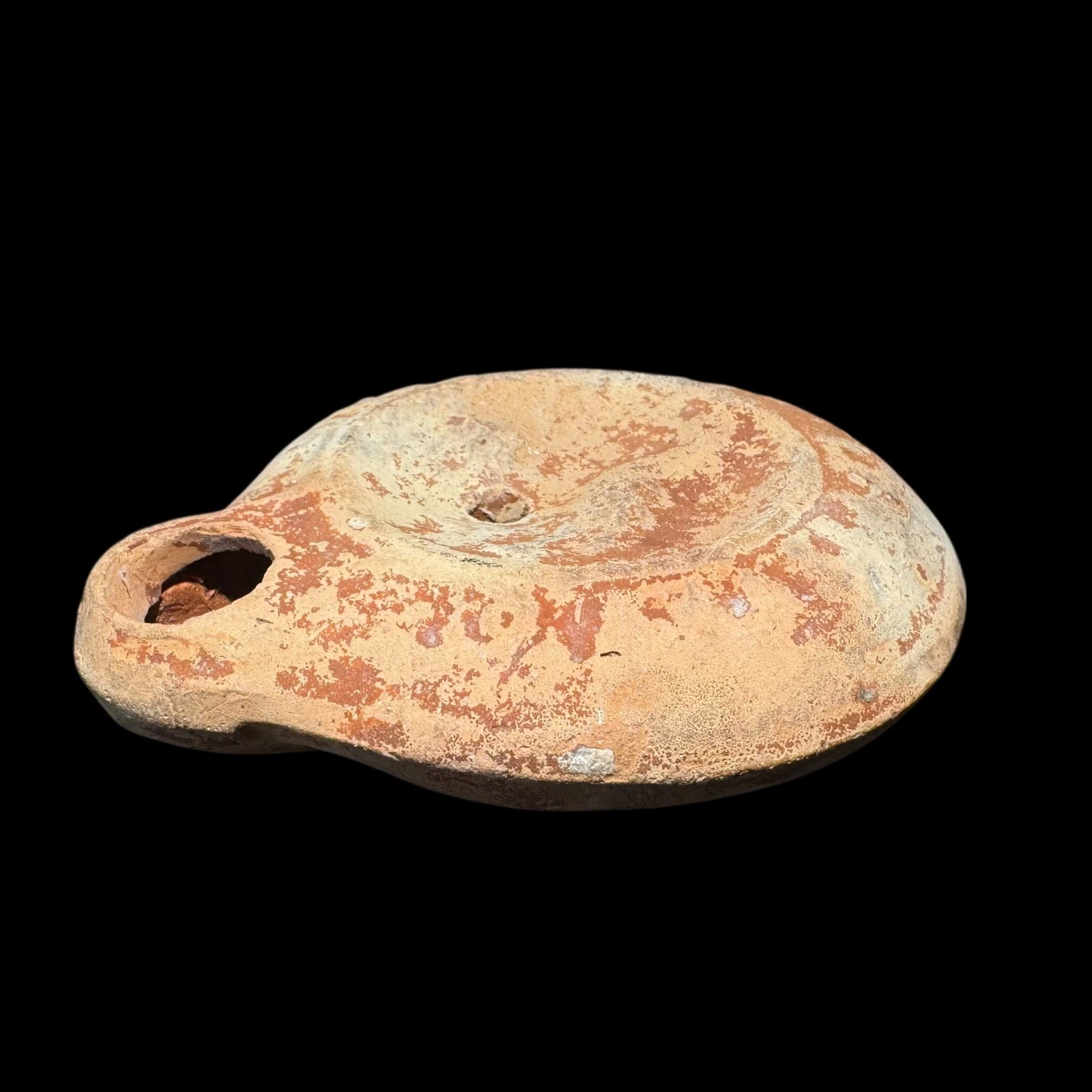 Ancient Roman Pottery Oil Lamp, 3rd–5th Century AD, Holy Land