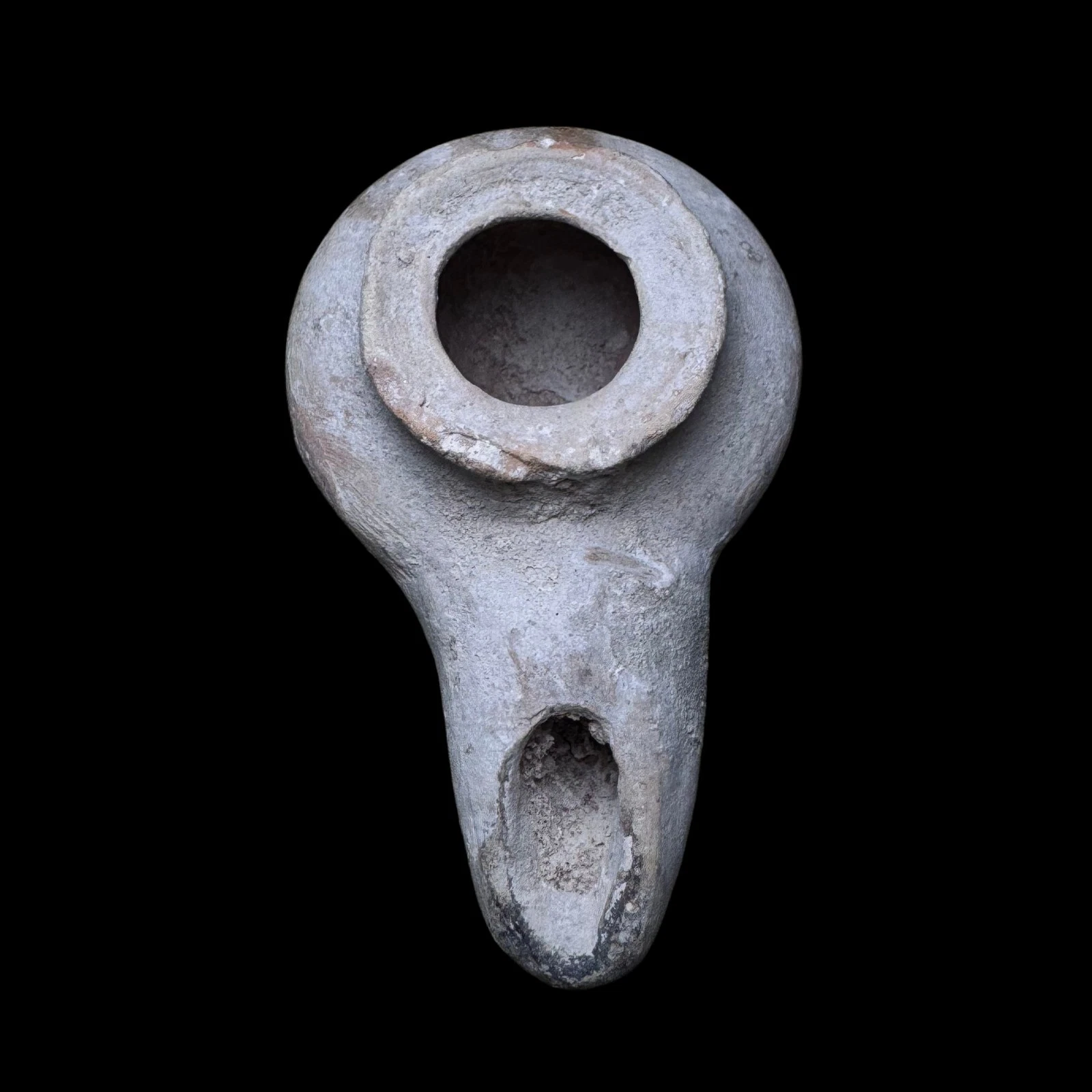 Ancient Hellenistic / Early Roman Clay Oil Lamp — Wheel Made, Holy Land Style