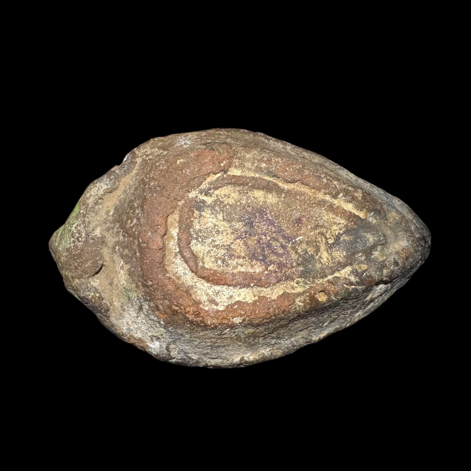 Ancient Byzantine Painted Oil Lamp — Samaria Origin, Original Pigment