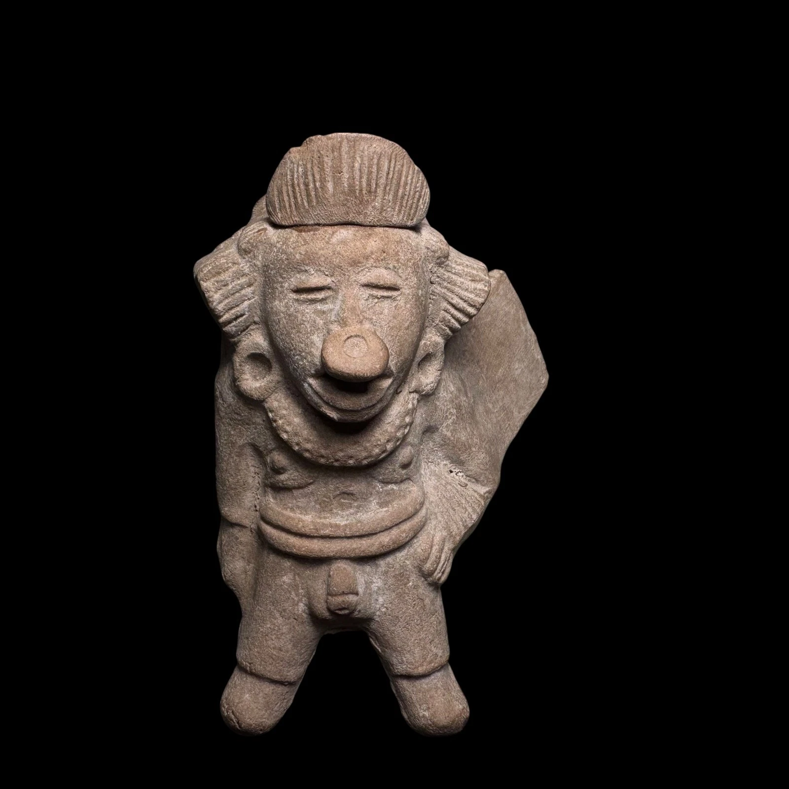 Pre-Columbian Veracruz pottery figure whistle