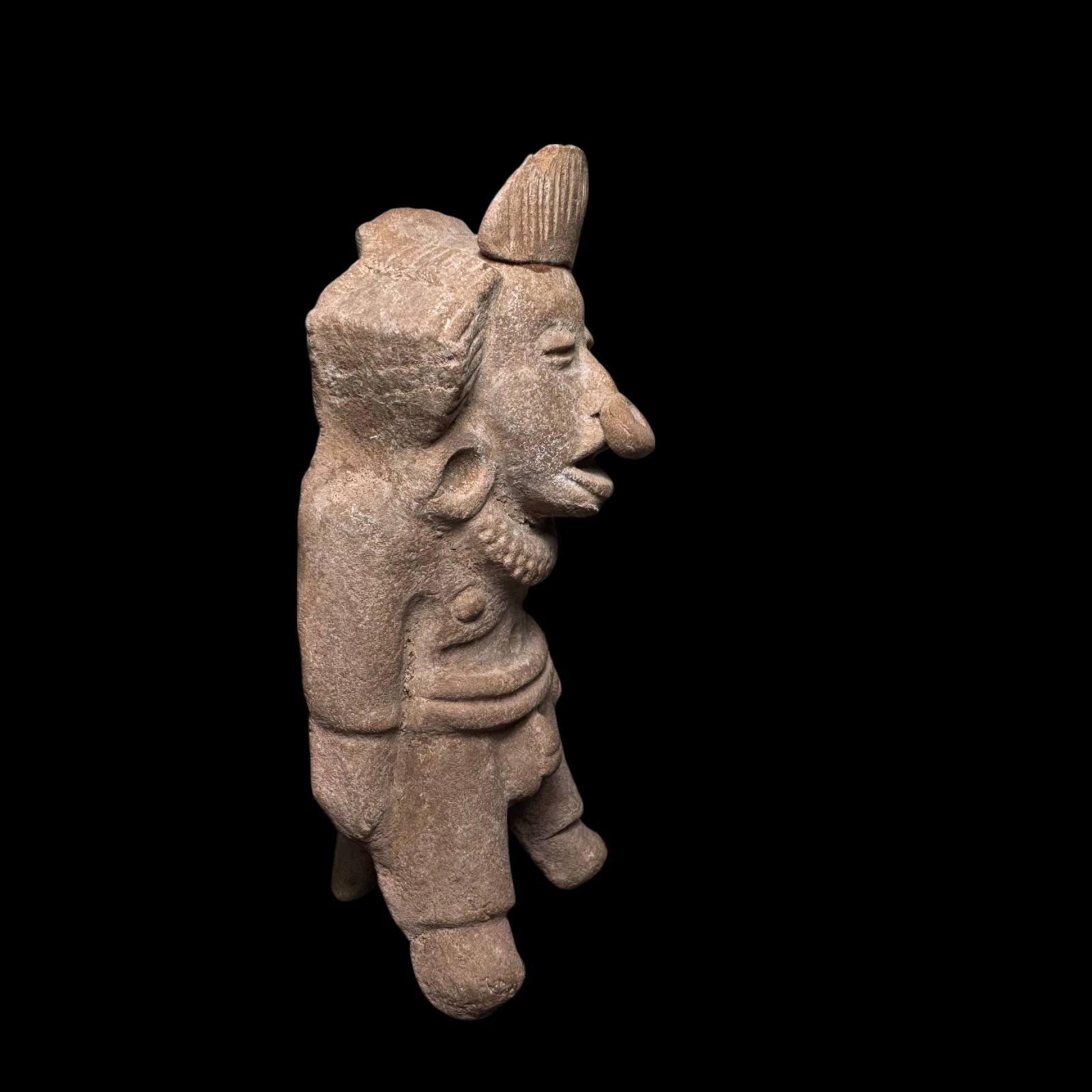 Pre-Columbian Veracruz pottery figure whistle