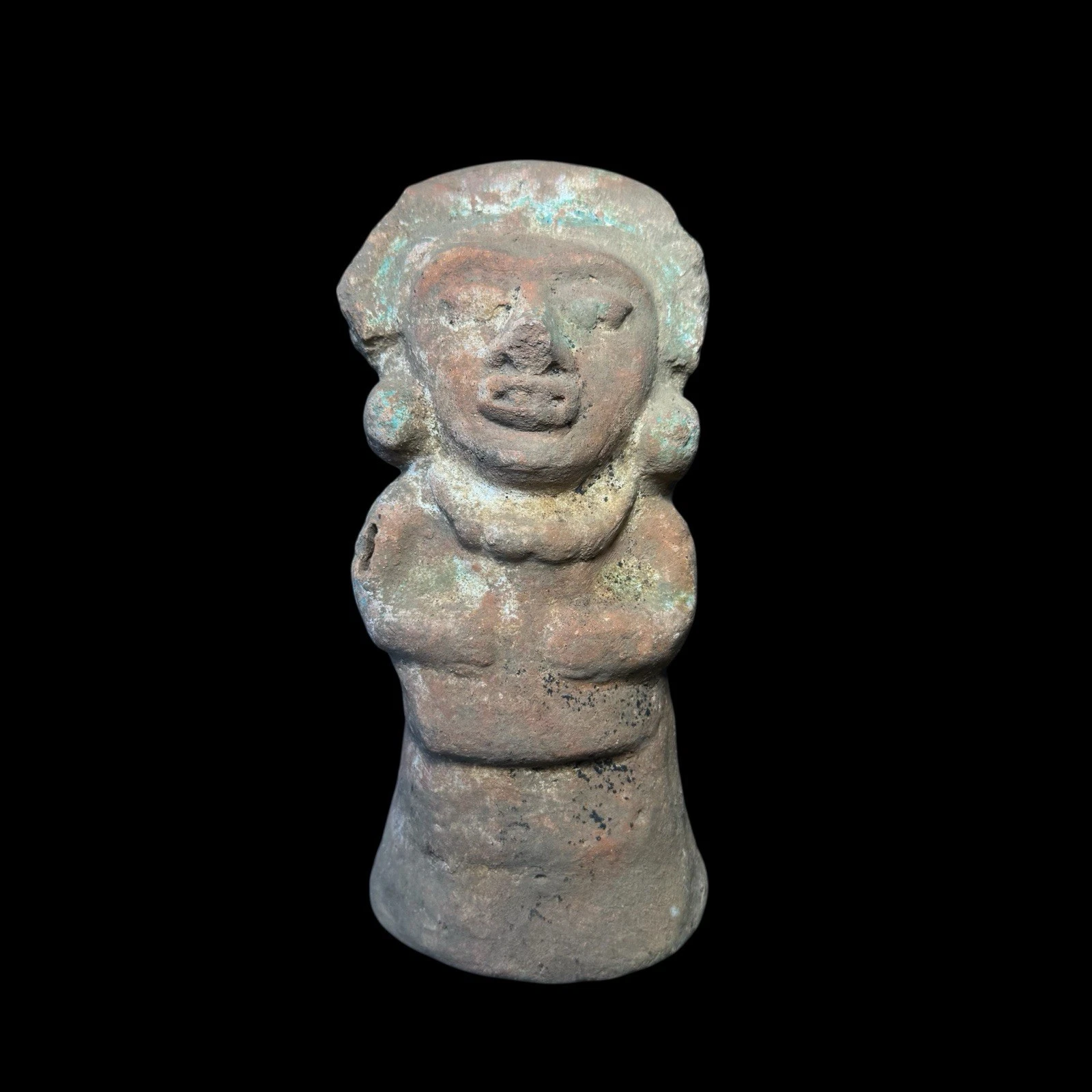 Pre-Columbian Maya Pottery Standing Figure with Traces of Maya Blue, Guatemala
