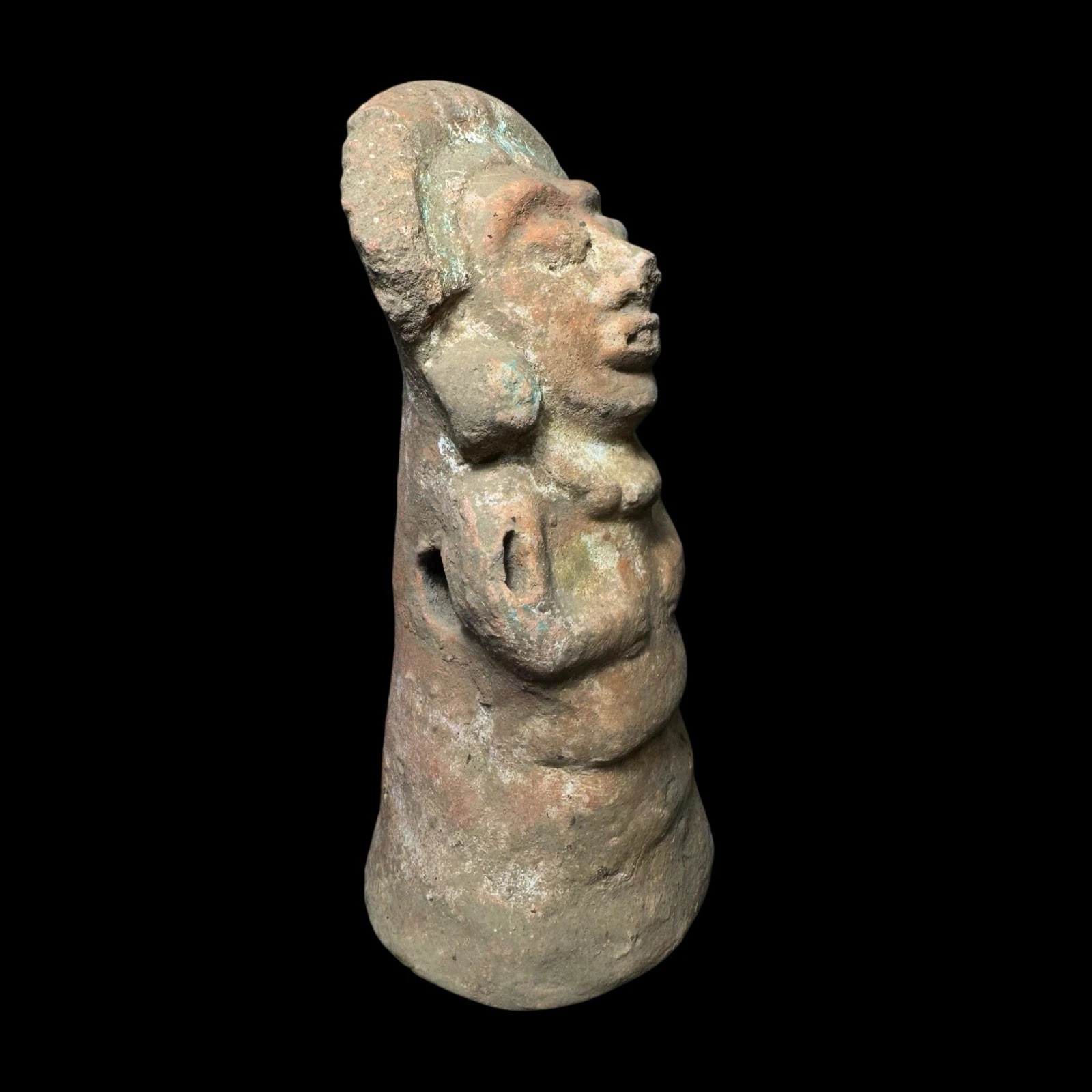 Pre-Columbian Maya Pottery Standing Figure with Traces of Maya Blue, Guatemala
