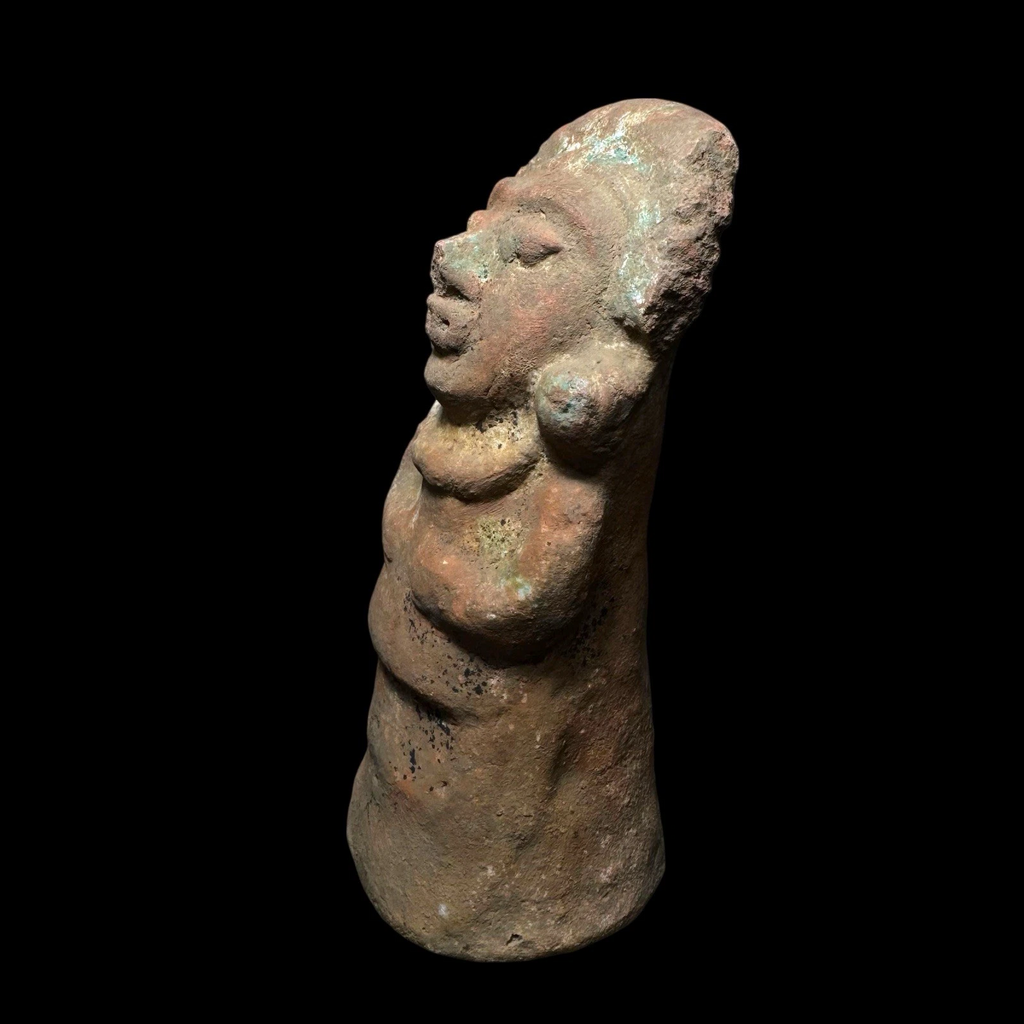 Pre-Columbian Maya Pottery Standing Figure with Traces of Maya Blue, Guatemala