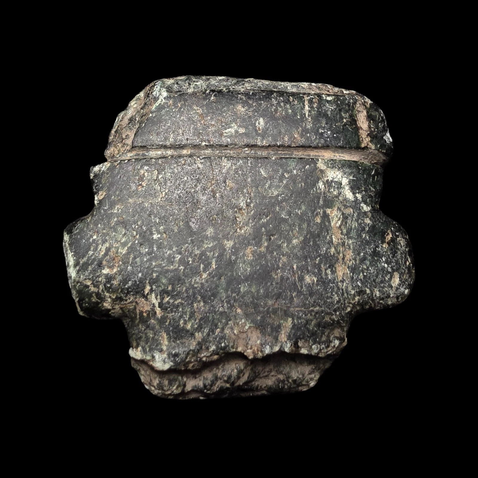 Pre-Columbian Teotihuacan Serpentine Stone Fragment Head