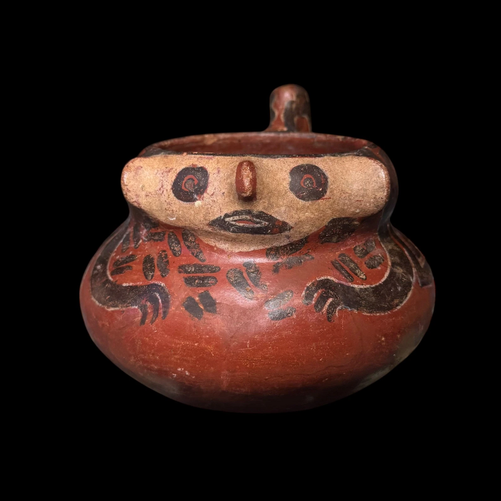 Pre-Columbian Cocle Zahina polychrome animal effigy vessel