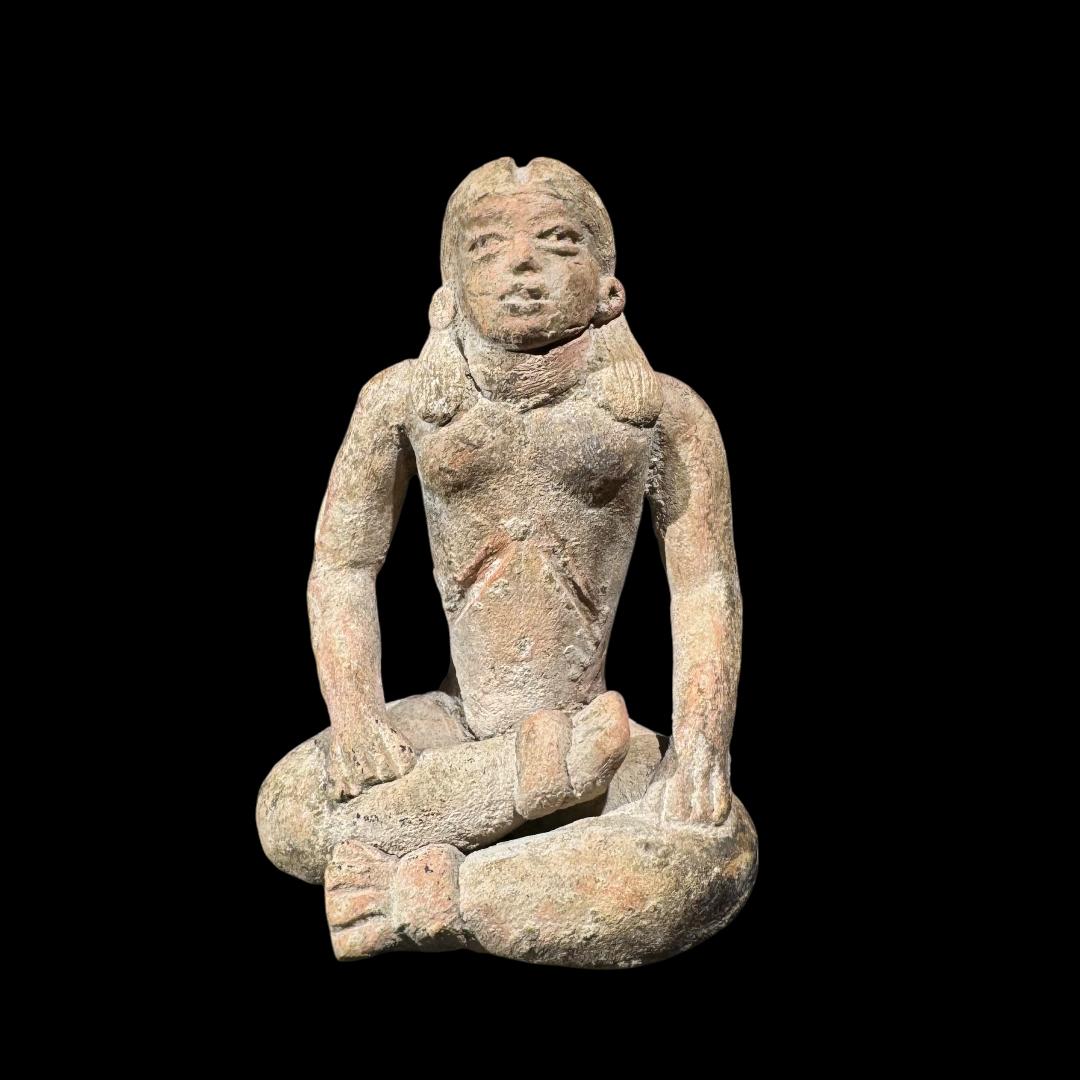 Pre-Columbian Xochipala seated pottery figure