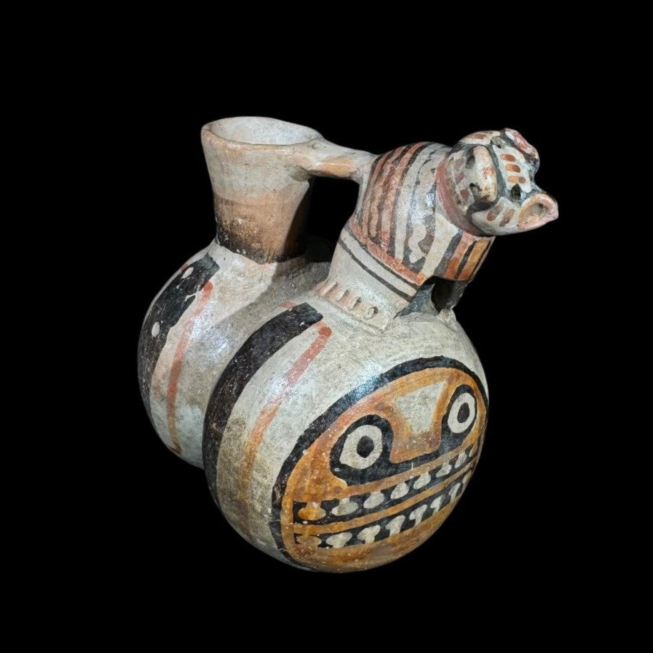 Pre-Columbian Recuay Pottery Whistle Vessel