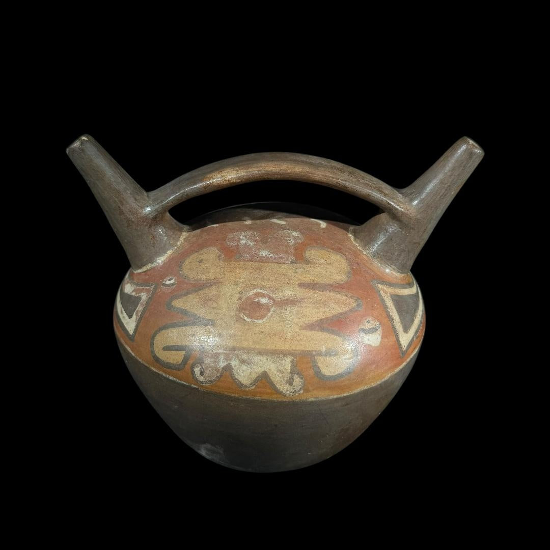 Pre-Columbian Huari painted pottery vessel