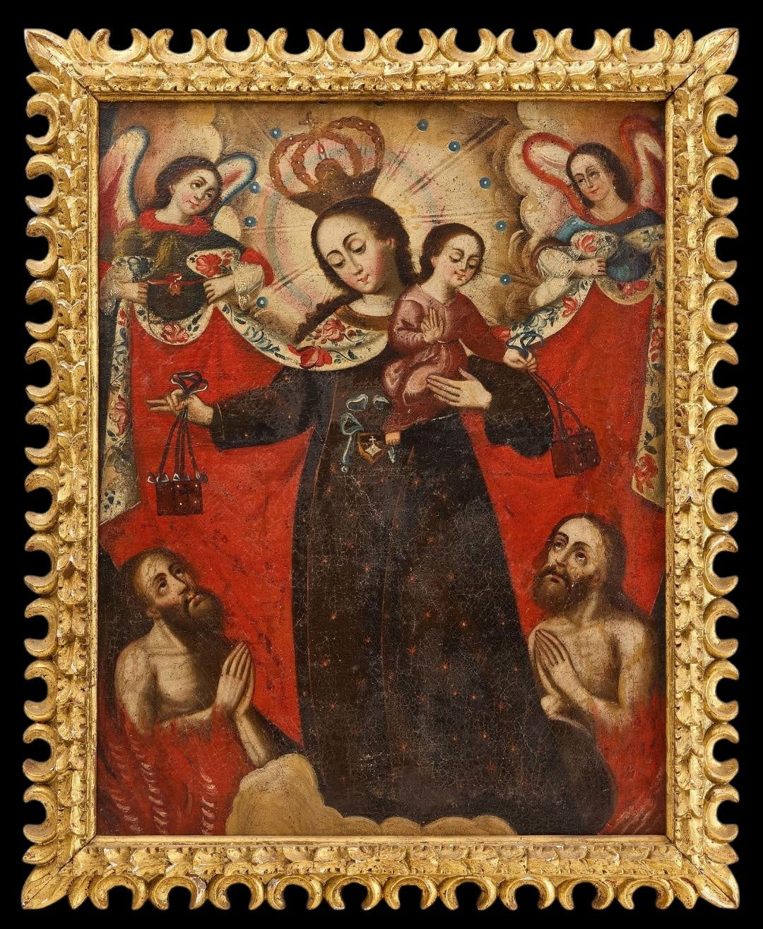 18th-Century Cuzco School Madonna and Child with Angels