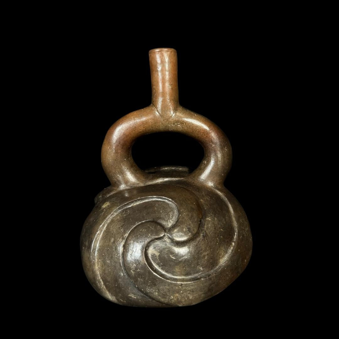 Pre-Columbian Moche Octopus Stirrup Vessel