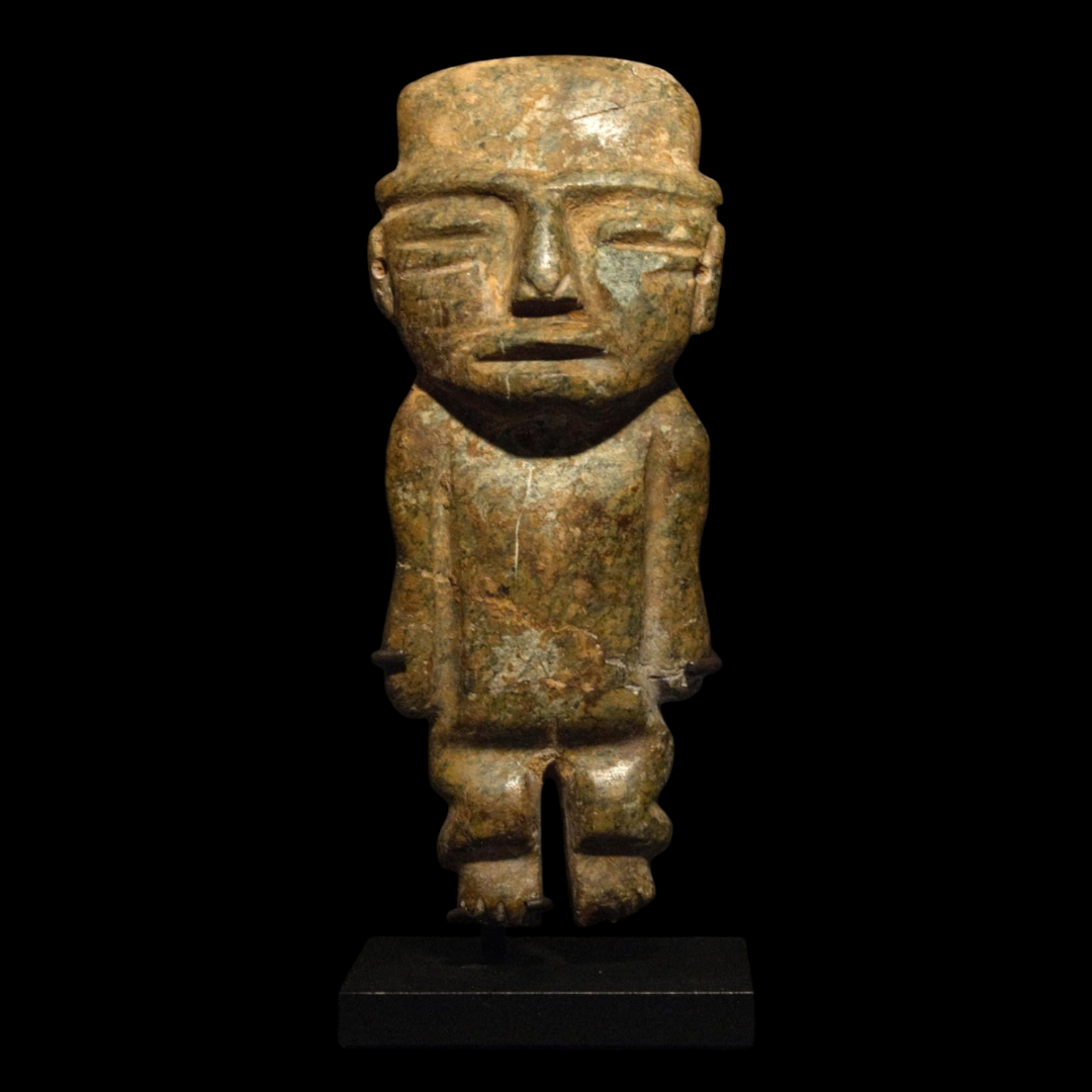 Pre-Columbian Chontal/Teotihuacan green stone figure