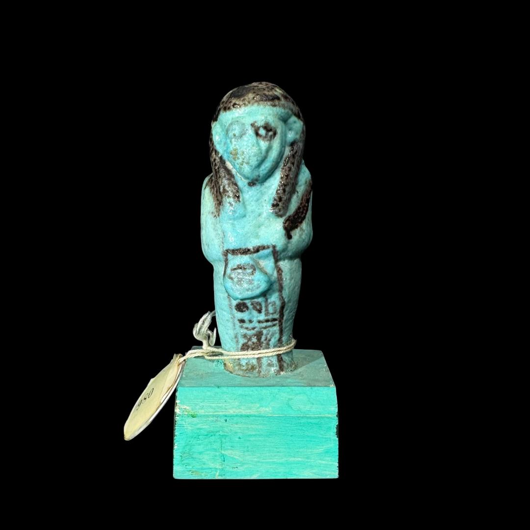 Extremely Rare Egyptian Faience Overseer Ushabti of Lady Isetemkhebit