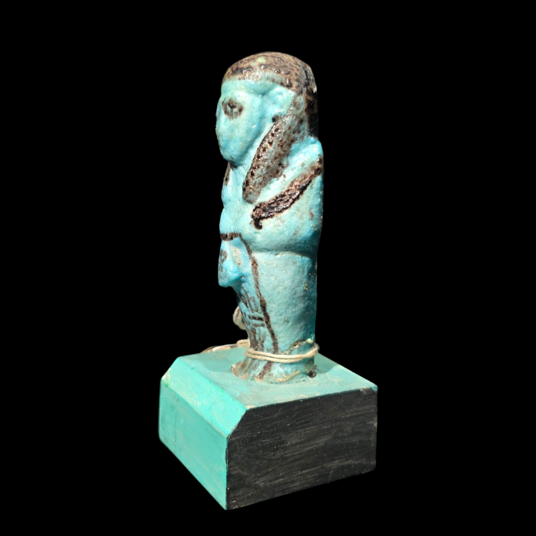 Extremely Rare Egyptian Faience Overseer Ushabti of Lady Isetemkhebit