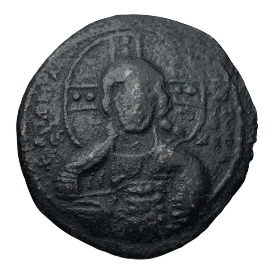 Byzantine Empire — Bronze Follis with Christ, Class A3 (c. 1028–1041 AD)