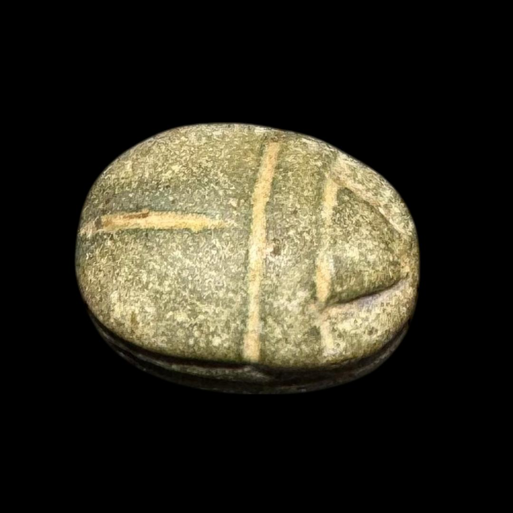 Ancient Egyptian Scarab Amulet – Steatite, Late Period (ca. 664–332 BCE)
