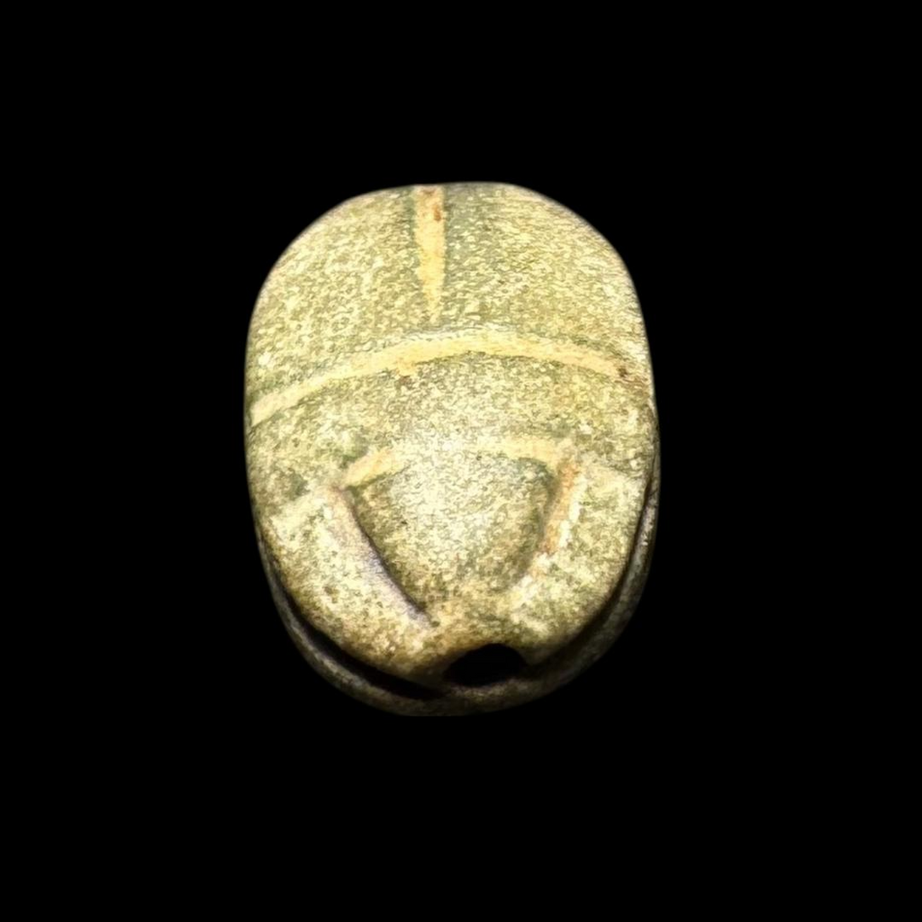 Ancient Egyptian Scarab Amulet – Steatite, Late Period (ca. 664–332 BCE)