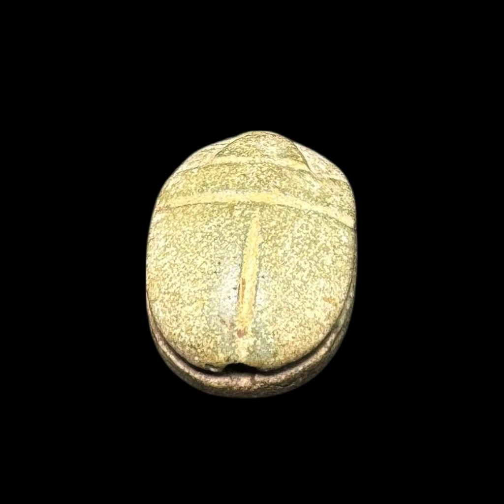 Ancient Egyptian Scarab Amulet – Steatite, Late Period (ca. 664–332 BCE)