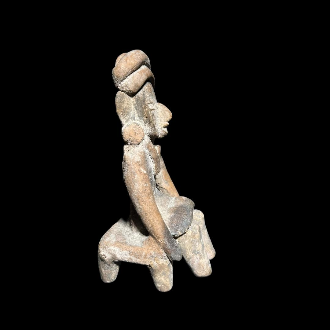 Pre-Columbian Veracruz Pottery Seated Bench Figure