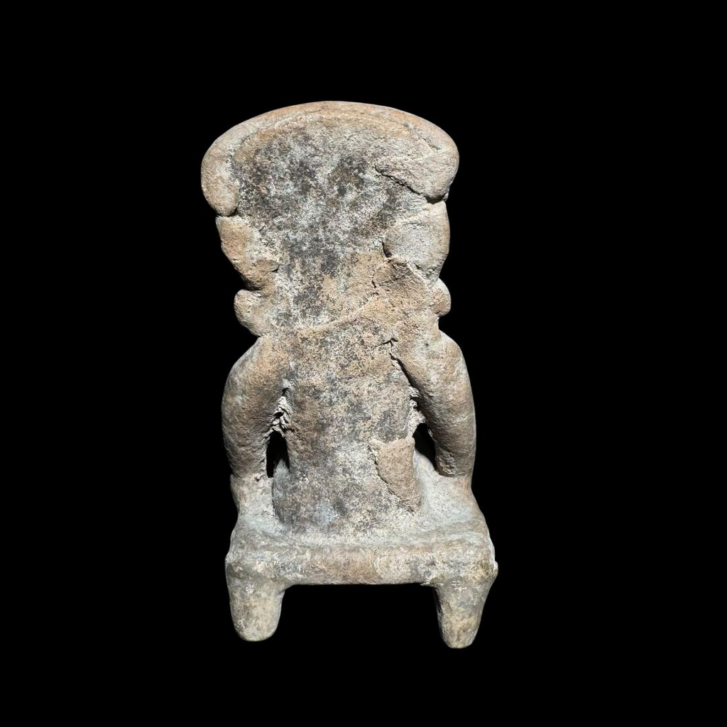 Pre-Columbian Veracruz Pottery Seated Bench Figure