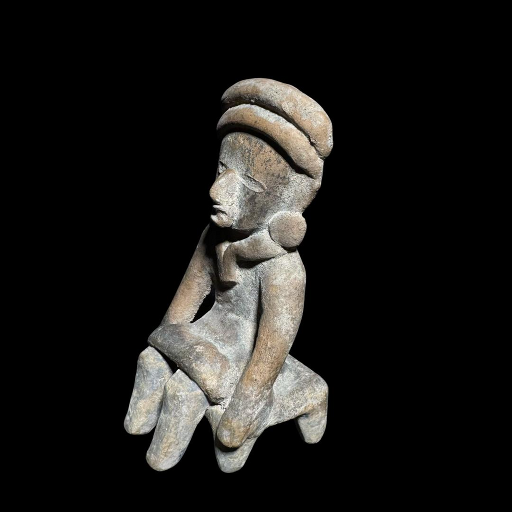 Pre-Columbian Veracruz Pottery Seated Bench Figure
