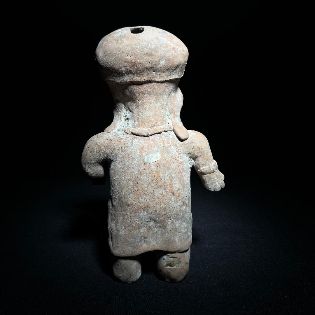 Pre-Columbian Jama-Coaque Pottery Figure with Rattle